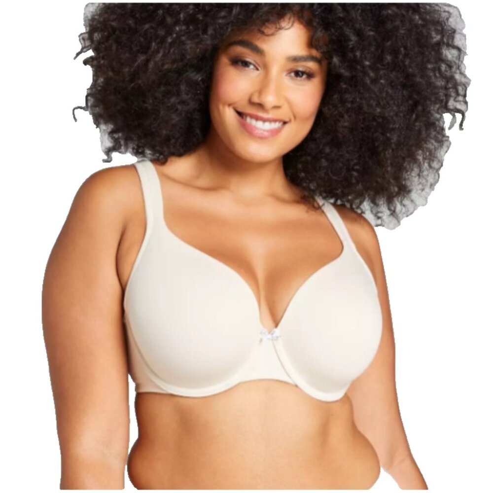 Cacique Lane Bryant Womens  50C Beige Bra Full Coverage Cotton Blend Plus Size